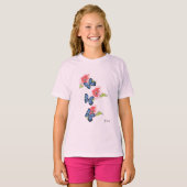 T-shirt : Wilde bloemen & vlinders (Voorkant volledig)