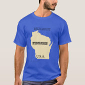 T-shirt - Wisconsin Map met City (Voorkant)