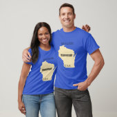 T-shirt - Wisconsin Map met City (Unisex)