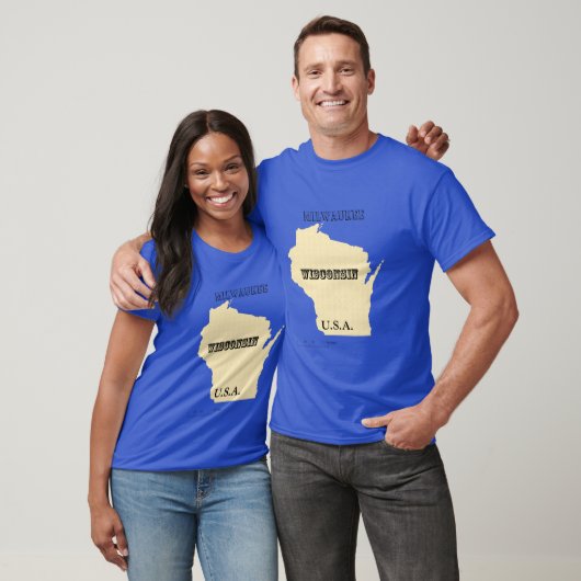 T-shirt - Wisconsin Map met City (Unisex)