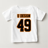 T-shirt WIT-voorzijde ZWARTE ORANJE Football (Voorkant)