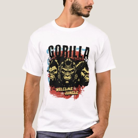 T-shirt with a strong gorilla design (Voorkant)