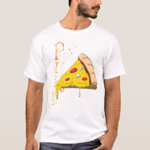 T-shirt with artistic print of Specter Pizza. 