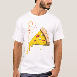 T-shirt with artistic print of Specter Pizza. 