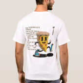 T-shirt with artistic print of Specter Pizza.  (Achterkant)