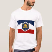 T Shirt with Flag of Utah, USA (Voorkant)