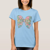 T-Shirt with Floral Bow - Boho Chic Style, Casual (Voorkant)