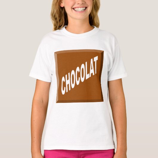 T-shirt Witte rots Design CHOCOLAT (Voorkant)