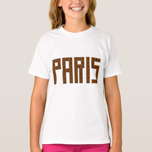 T-shirt Witte Ruffle PARIS CHOCOLAT (Voorkant)