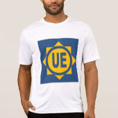 T-shirt witte teaksport man Design UE (Voorkant)