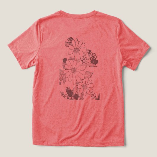 T SHIRT WOMENS BELLA TRI BLOEMONTWERP (Design achterkant)