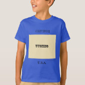 T-shirt - Wyoming Map met City (Voorkant)