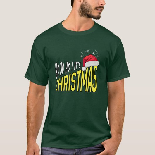 T-shirt : Yay! Het is Kerstmis (groen) (Voorkant)