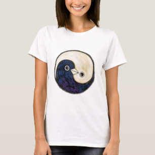 T shirt Yin Yang design met duven