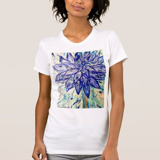 T-shirt zeldzame blauwe dalhia (Voorkant)