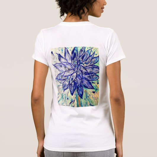 T-shirt zeldzame blauwe dalhia (Achterkant)