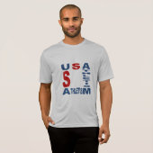 T-shirt zilver man USA ATHLETISM (Voorkant volledig)