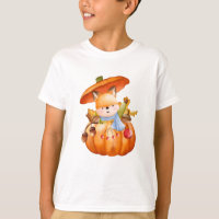 T-shirt. Zoete vruchten en vriendelijke huisdieren