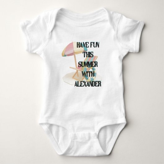T-shirt Zomerplezier Alexander Baby Bodysuit. (Voorkant)