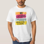 T-shirt zonder excuses (Voorkant)