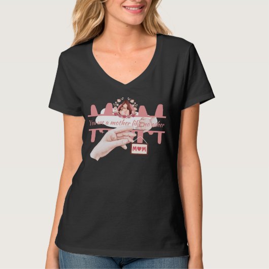 T-Shirt zwart ontwerp voor moeder (Voorkant)