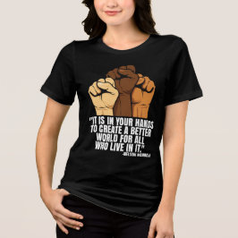 T-shirt-Zwarte Geschiedenis Maand 100 Jaar Tri-Blend Shirt