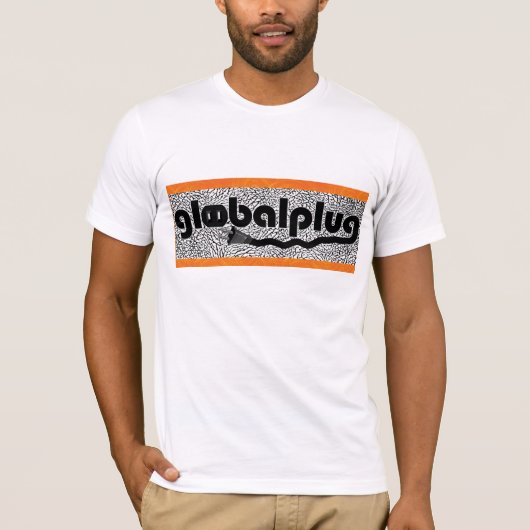 t-shirt Zwarte Logo van de globalplug Lime Green (Voorkant)