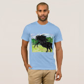 T-Shirt: Zwarte Stallion T-shirt (Voorkant volledig)