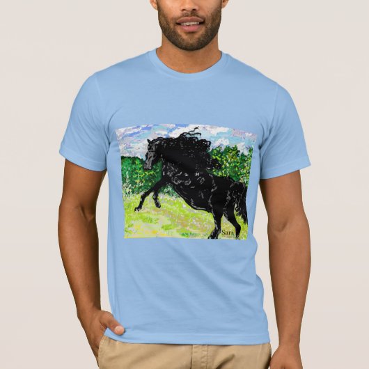 T-Shirt: Zwarte Stallion T-shirt (Voorkant)
