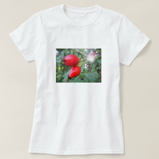 T-Shirt zwei Hagebutten mit Sonnenstrahl (Design voorkant)