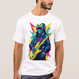 T-ShirtCyberpunk Robotgitarist Synthwave Art T-shi T-shirt