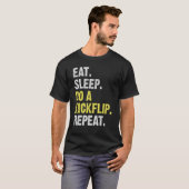 T-ShirtEat Sleep een Kickflip Herhaal Funny Skateb T-shirt (Voorkant volledig)