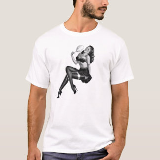 T_Shirten Zwart Wit Pin Up Meisjes (10) T-shirt