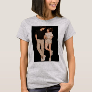 T-ShirtKoppel Liefde Grafische T-Shirt Romantisc