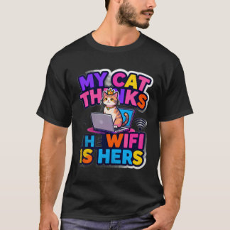 T-shirtMijn kat bezit de Wi-Fi T-shirt