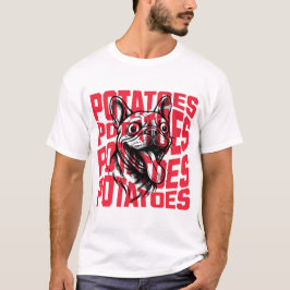 T-shirtontwerp met Franse Bulldog Patatjes Funny T-shirt