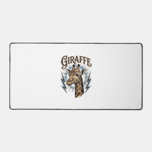 T-shirtontwerp met gegraveerde giraffe en bliksem  bureaumat
