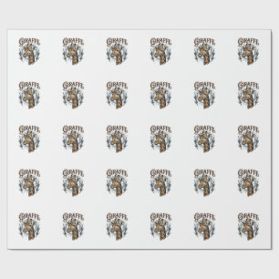 T-shirtontwerp met gegraveerde giraffe en bliksem cadeaupapier
