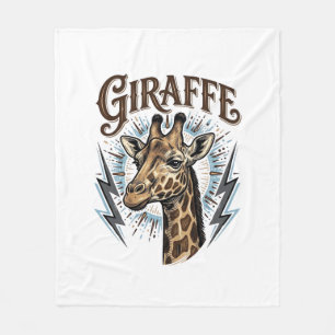 T-shirtontwerp met gegraveerde giraffe en bliksem  fleece deken