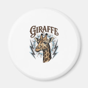 T-shirtontwerp met gegraveerde giraffe en bliksem magneet