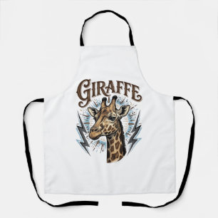 T-shirtontwerp met gegraveerde giraffe en bliksem  schort