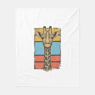 T-shirtontwerp met gegraveerde giraffe en retro st fleece deken