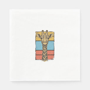 T-shirtontwerp met gegraveerde giraffe en retro st servet