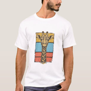 T-shirtontwerp met gegraveerde giraffe en retro st t-shirt