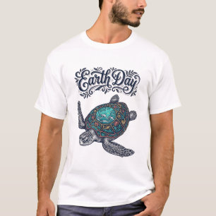 T-shirtontwerp met gravure van zeeschildpad op Aar T-shirt