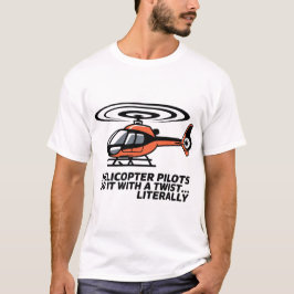 T-shirtontwerp met helikopterpiloot en gedraaide r t-shirt