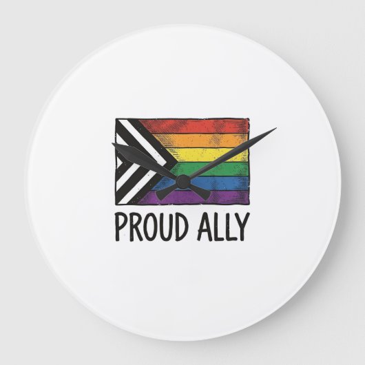 T-Shirtontwerp met trots alle bondgenoot Pride-vla Grote Klok (Voorkant)