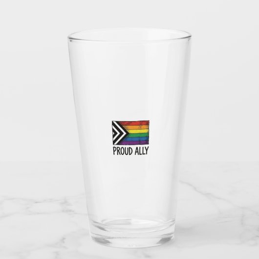 T-shirtontwerp met trots ally pride-vlagvector_1 glas (Voorkant)