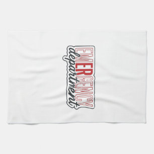 T-shirtontwerp met typografie voor de spoedeisende theedoek