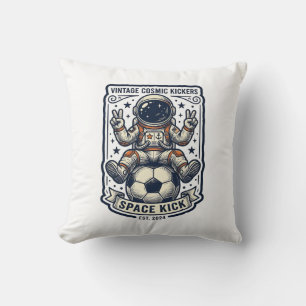 T-shirtontwerp met vintage astronaut voetbal vrede kussen